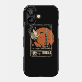 Dubai Skyline Sunset in Japanese Minimalist Style Phone Case