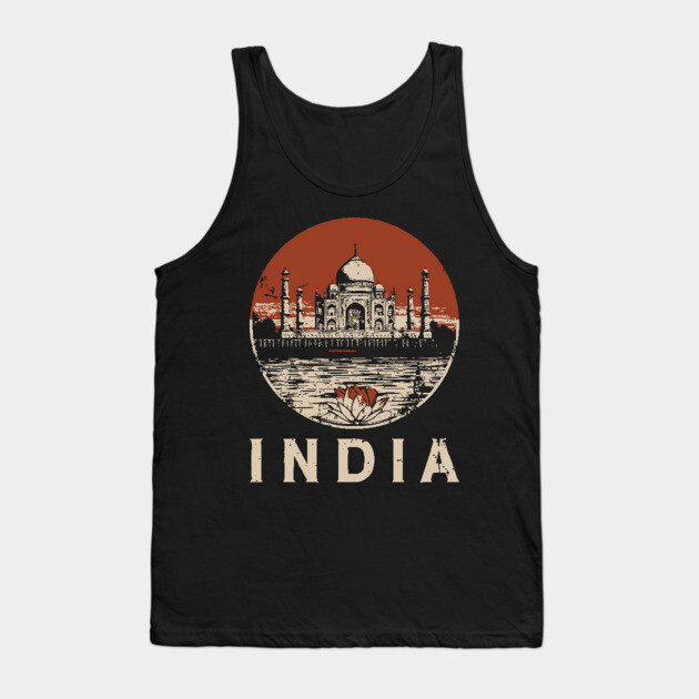India Taj Mahal and Lotus Flower - Rebirth Tank Top by TuncGK