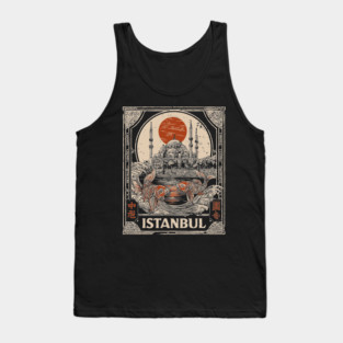 Istanbul Hagia Sophia in Retro Japanese Poster Style Tank Top