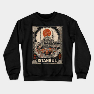 Istanbul Hagia Sophia in Retro Japanese Poster Style Crewneck Sweatshirt