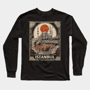 Istanbul Hagia Sophia in Retro Japanese Poster Style Long Sleeve T-Shirt