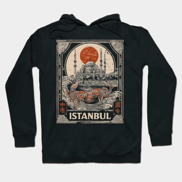 Istanbul Hagia Sophia in Retro Japanese Poster Style Hoodie by TuncGK
