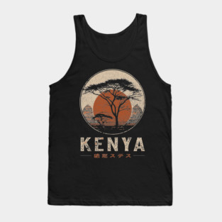 Kenya Safari Sunset Japanese Style Art Poster Tank Top