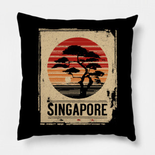 Singapore Marina Bay Sands Sunset Japanese Style Art Pillow