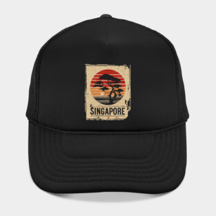Singapore Marina Bay Sands Sunset Japanese Style Art Hat