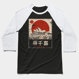 Sydney Opera House Red Sun Japanese Poster Baseball T-Shirt