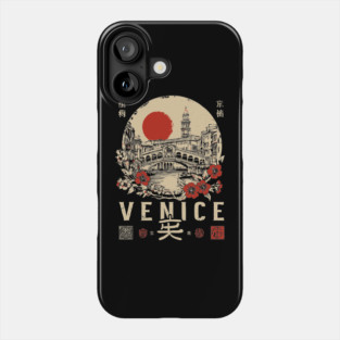 Venice Rialto Bridge Retro Japanese Style Poster Phone Case