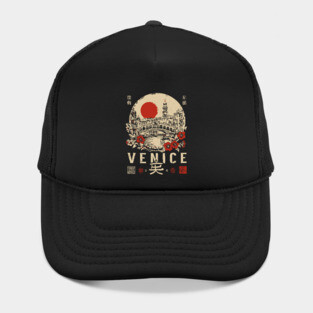 Venice Rialto Bridge Retro Japanese Style Poster Hat