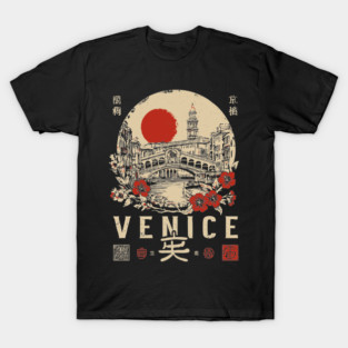 Venice Rialto Bridge Retro Japanese Style Poster T-Shirt
