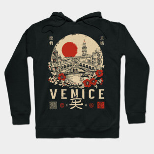 Venice Rialto Bridge Retro Japanese Style Poster Hoodie