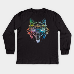 Lone Wolf. Independent Warrior! Kids Long Sleeve T-Shirt