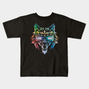 Lone Wolf. Independent Warrior! Kids T-Shirt