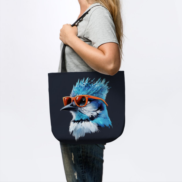 Blue Jay Wearing Sunglasses by Creatifly Graphic Tees