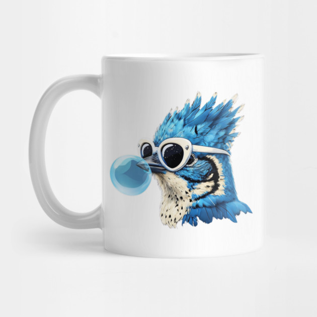 Blue Jay Wearing Sunglasses by Creatifly Graphic Tees