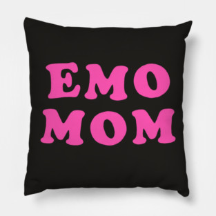 Retro Emo Mom Typography Pink Pillow