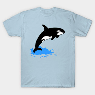 Killer Whale – Orca Leaping from Water, Cool Sea Creature for Coastal Vibes T-Shirt