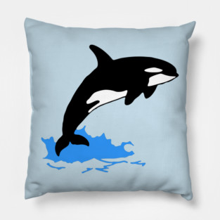 Killer Whale – Orca Leaping from Water, Cool Sea Creature for Coastal Vibes Pillow