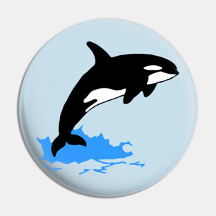 Killer Whale – Orca Leaping from Water, Cool Sea Creature for Coastal Vibes Pin