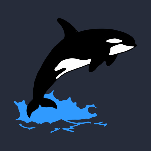 Killer Whale – Orca Leaping from Water, Cool Sea Creature for Coastal Vibes by DonWillisJrArt