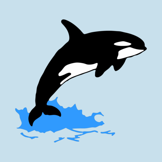 Killer Whale – Orca Leaping from Water, Cool Sea Creature for Coastal Vibes by DonWillisJrArt