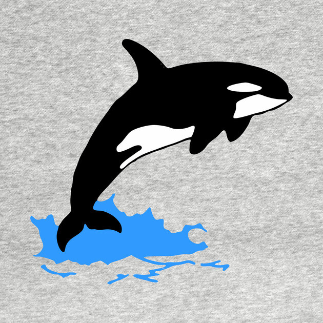 Killer Whale – Orca Leaping from Water, Cool Sea Creature for Coastal Vibes by DonWillisJrArt