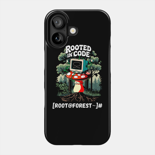 Rooted in Code – Forest Terminal Aesthetic Phone Case by Hobby Helpers Merch