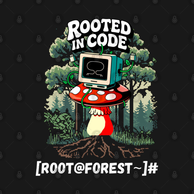 Rooted in Code – Forest Terminal Aesthetic by Hobby Helpers Merch