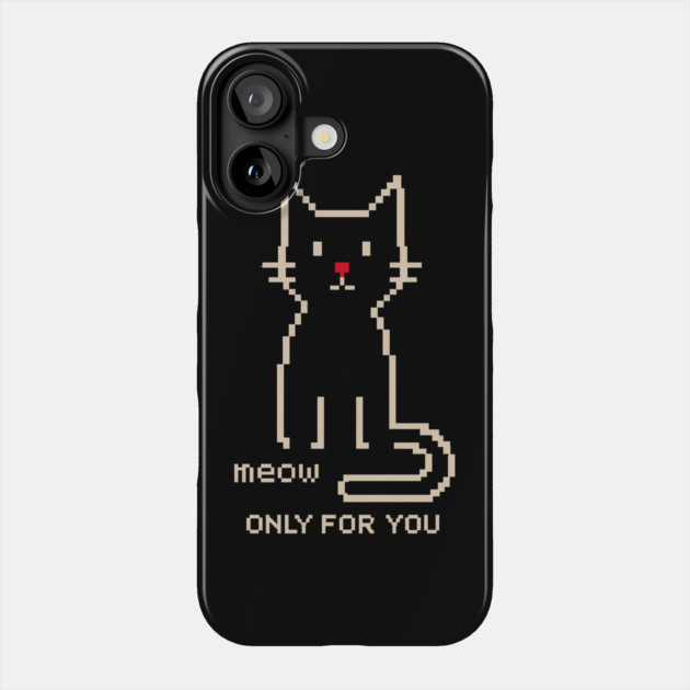 Pixel Cat Meow – Only for You Phone Case by Hobby Helpers Merch