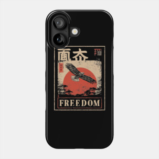 Japanese Freedom Eagle – Vintage Ukiyo-e Inspired Warrior Bird Print Phone Case