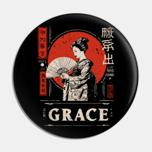 Graceful Geisha Poster – Minimalist Japanese Vintage Beauty Illustration Pin