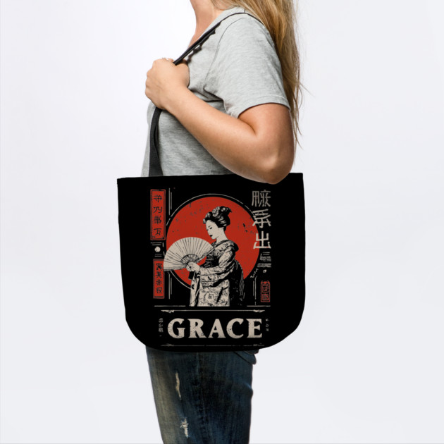 Graceful Geisha Poster – Minimalist Japanese Vintage Beauty Illustration by TuncGK