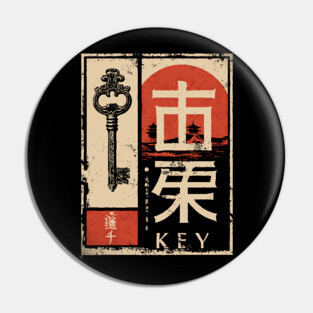 The Key – Minimalist Vintage Japanese Symbolic Print Pin