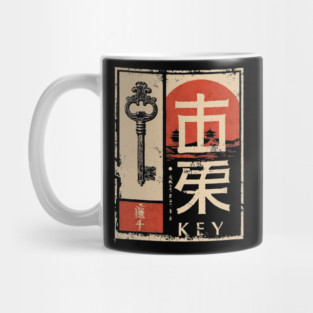 The Key – Minimalist Vintage Japanese Symbolic Print Mug