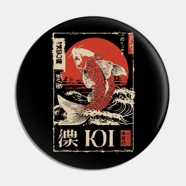 Koi Fish Yin Yang Poster – Japanese Minimalist Zen Flow Design Pin by TuncGK