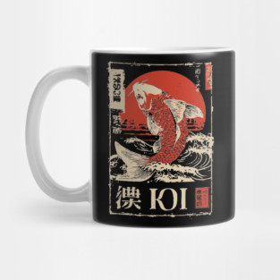 Koi Fish Yin Yang Poster – Japanese Minimalist Zen Flow Design Mug