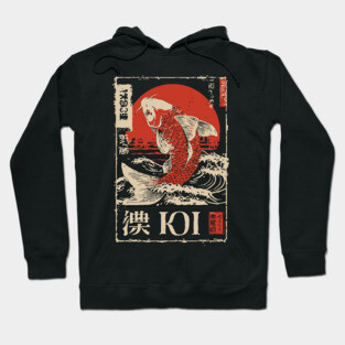 Koi Fish Yin Yang Poster – Japanese Minimalist Zen Flow Design Hoodie