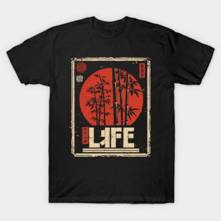 Bamboo Life Poster – Minimalist Japanese Nature-Inspired Zen Print T-Shirt