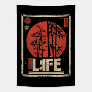 Bamboo Life Poster – Minimalist Japanese Nature-Inspired Zen Print Tapestry