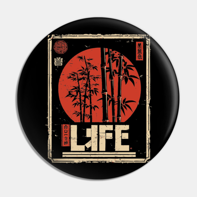 Bamboo Life Poster – Minimalist Japanese Nature-Inspired Zen Print Pin by TuncGK