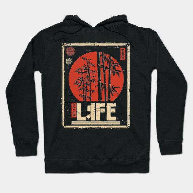 Bamboo Life Poster – Minimalist Japanese Nature-Inspired Zen Print Hoodie by TuncGK