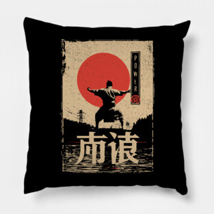 Martial Power Poster – Minimalist Japanese Warrior Energy Print Pillow