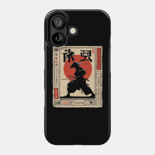 Shadow Warrior Poster – Japanese Minimalist Shinobi Combat Aesthetic Phone Case