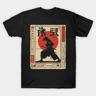 Shadow Warrior Poster – Japanese Minimalist Shinobi Combat Aesthetic T-Shirt