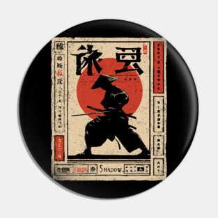 Shadow Warrior Poster – Japanese Minimalist Shinobi Combat Aesthetic Pin