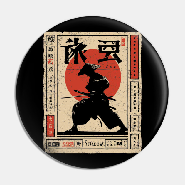 Shadow Warrior Poster – Japanese Minimalist Shinobi Combat Aesthetic Pin by TuncGK
