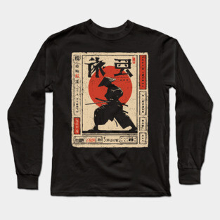 Shadow Warrior Poster – Japanese Minimalist Shinobi Combat Aesthetic Long Sleeve T-Shirt