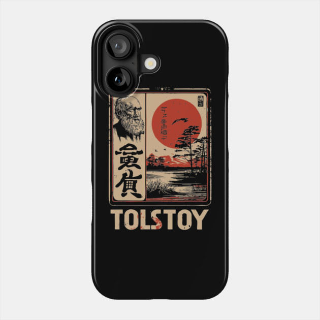 Tolstoy Wisdom Poster – Japanese Minimalist Literary Legend Print Phone Case by TuncGK