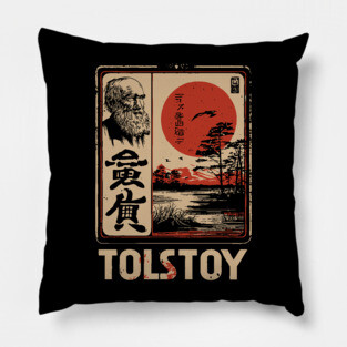 Tolstoy Wisdom Poster – Japanese Minimalist Literary Legend Print Pillow