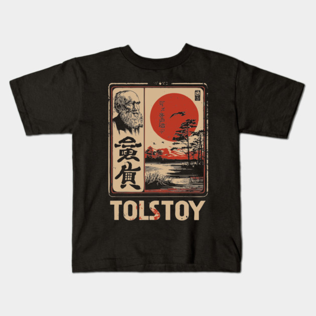 Tolstoy Wisdom Poster – Japanese Minimalist Literary Legend Print Kids T-Shirt by TuncGK