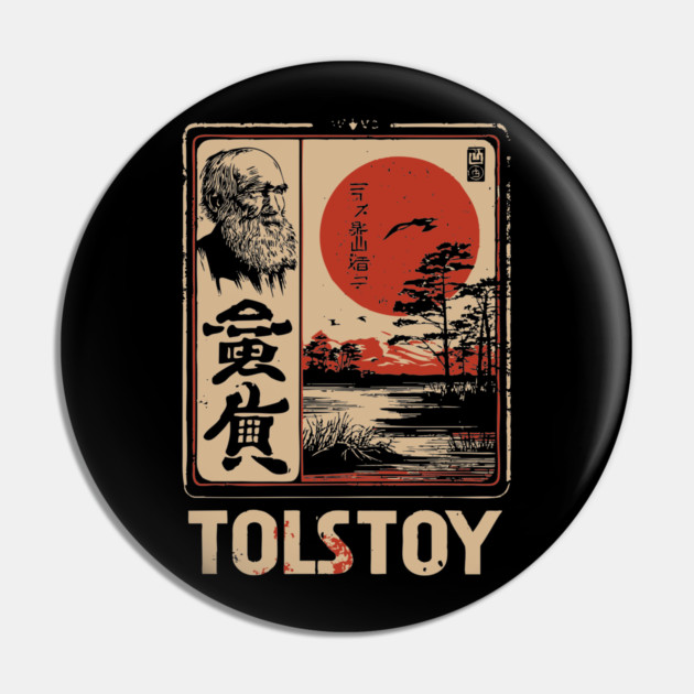 Tolstoy Wisdom Poster – Japanese Minimalist Literary Legend Print Pin by TuncGK